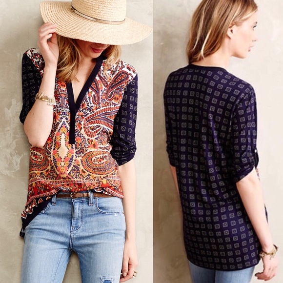 Anthropologie Tops - Anthropologie Tiny Persian Pear Tee